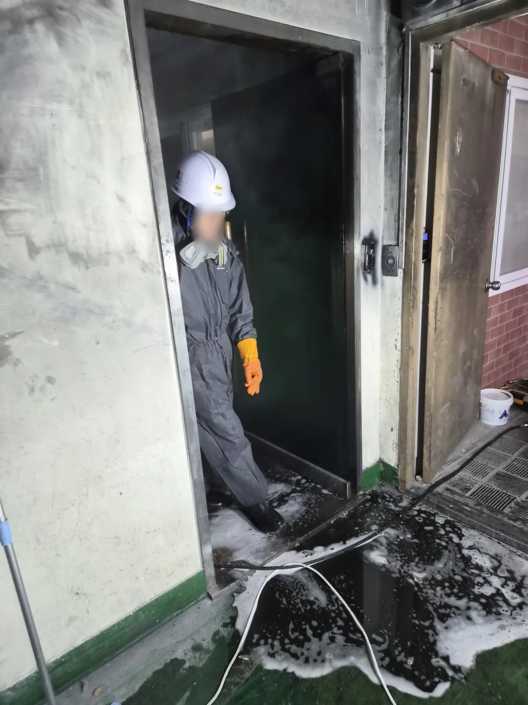 세척 진행 — 광양시 화재청소 현장