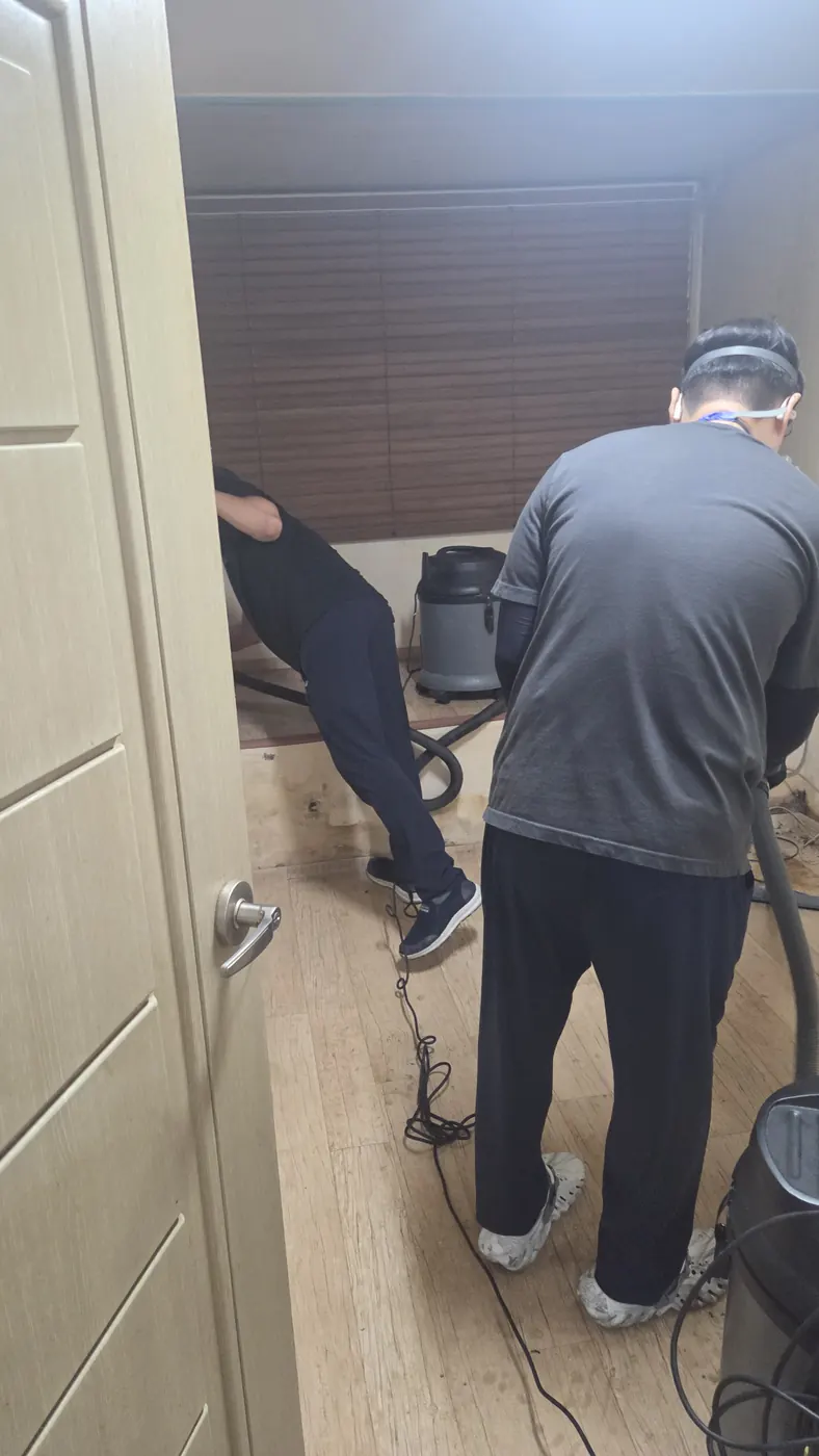 습식 진공 작업 — 보성군 침수청소 현장