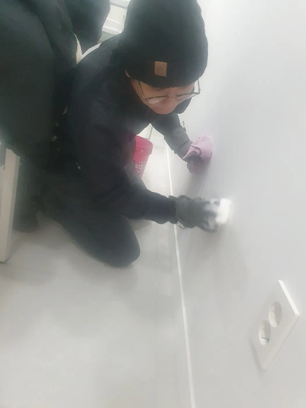 세정 진행 — 화순군 병원청소 현장