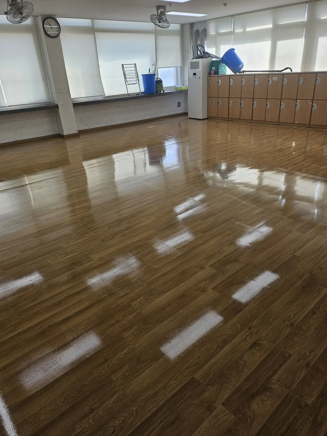 왁스 재코팅 — 담양군 학교청소 현장